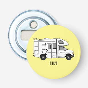 Campervan cartoon illustration bottle opener