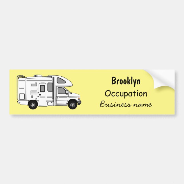 Campervan cartoon illustration bumper sticker (Front)