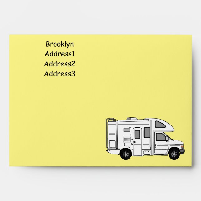 Campervan cartoon illustration envelope (Front)