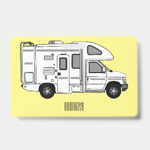 Campervan cartoon illustration ID badge