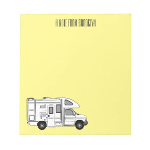 Campervan cartoon illustration notepad