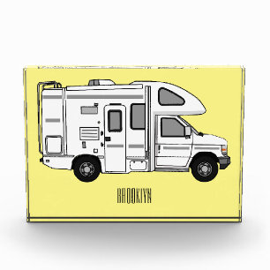 Campervan cartoon illustration photo block