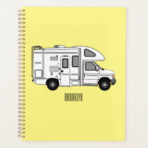 Campervan cartoon illustration planner