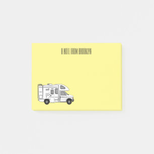 Campervan cartoon illustration post-it notes