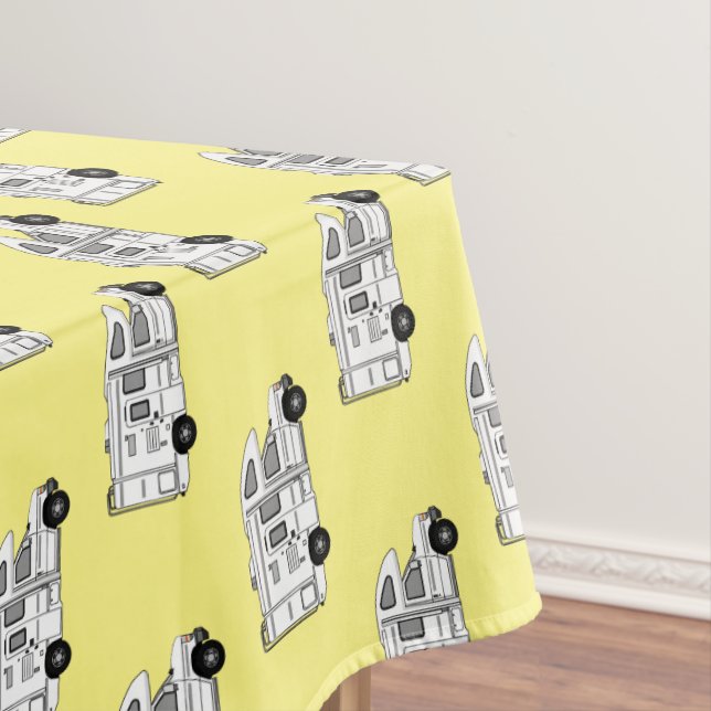 Campervan cartoon illustration tablecloth (In Situ)