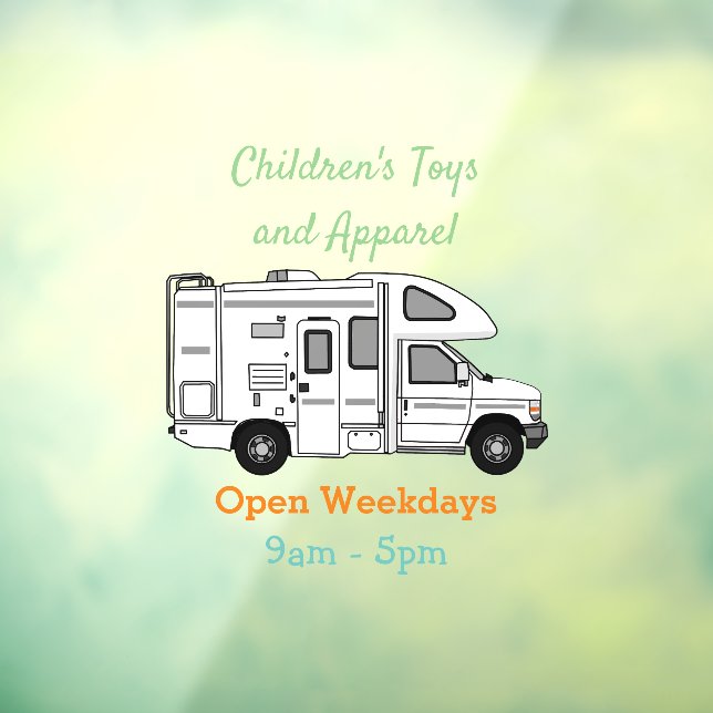 Campervan cartoon illustration window cling (Sheet 3)