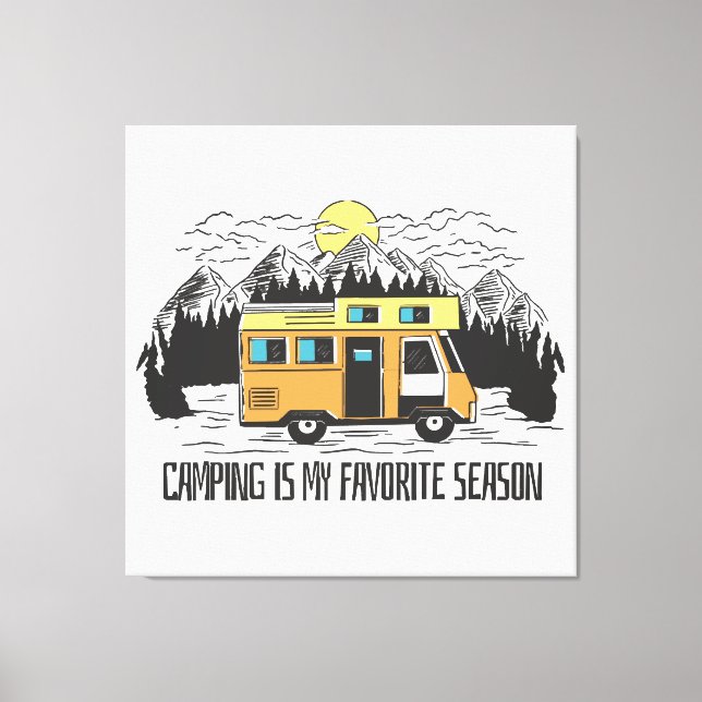 Campervan Mountain Retreat Canvas Print (Front)