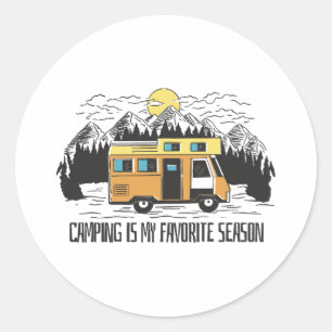 Campervan Mountain Retreat Classic Round Sticker