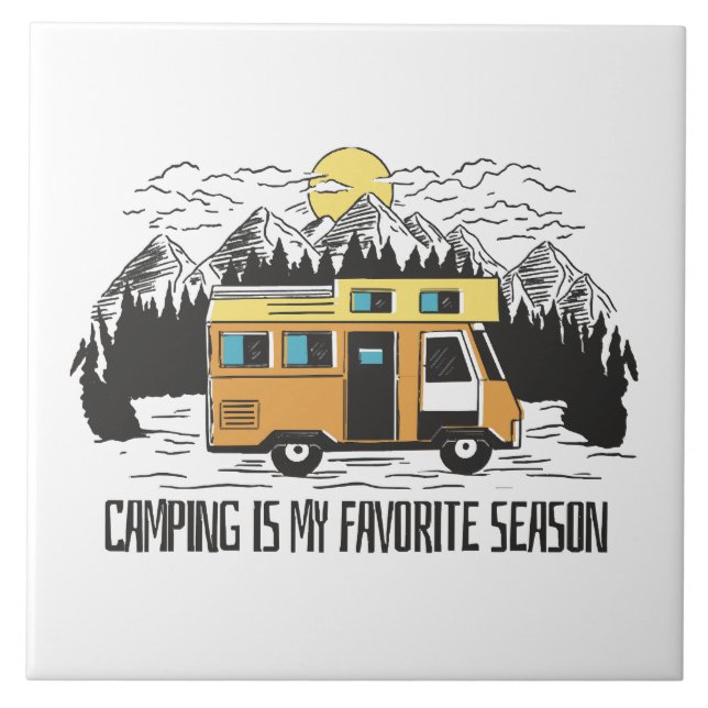 Campervan Mountain Retreat Tile (Front)