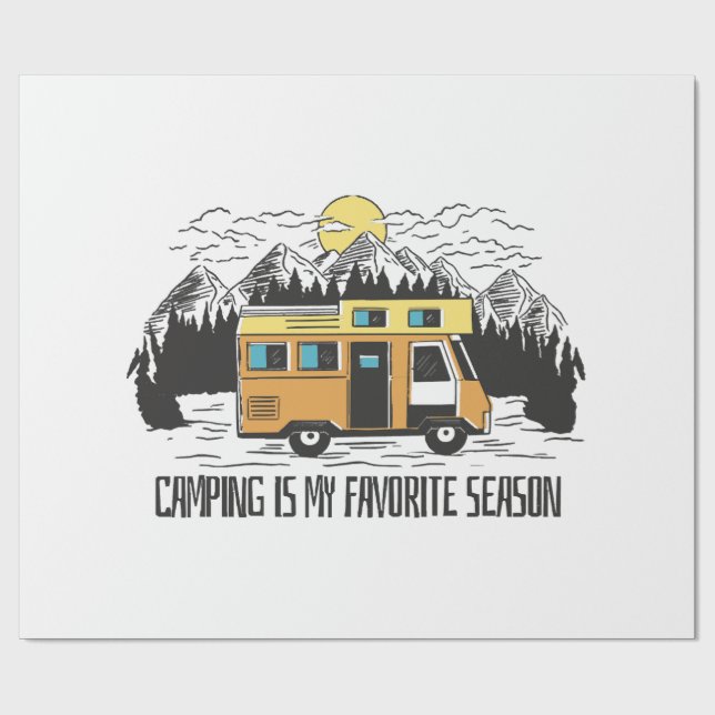 Campervan Mountain Retreat Wrapping Paper (Flat)