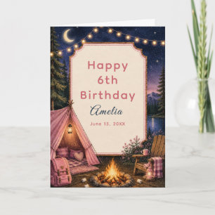 Campfire Adventure Woodland Birthday Card