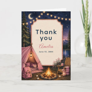 Campfire Adventure Woodland Birthday Thank You Card