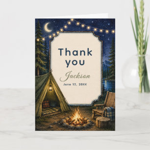 Campfire Adventure Woodland Birthday Thank You Card