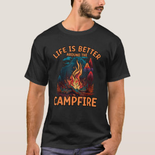 Campfire Adventures Family Camping Summer Bonfires T-Shirt