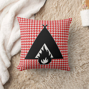 Campfire and Tent on Picnic Table Pattern Cushion
