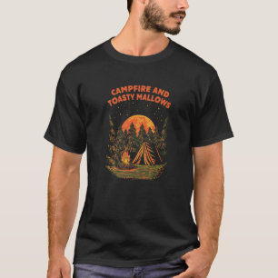 Campfire and Toasty Smores Food Camping Foodie Cam T-Shirt