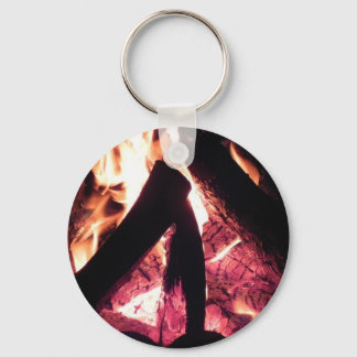 Campfire at night key ring