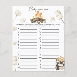 Campfire baby shower - Baby name race game