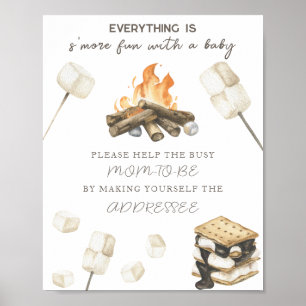 Campfire baby shower - Help the Busy Mum-to-Be  Poster
