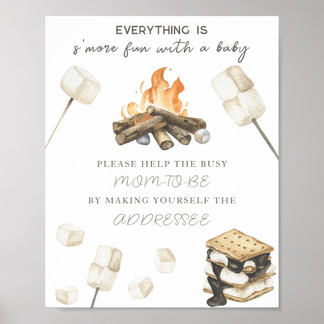 Campfire baby shower - Help the Busy Mum-to-Be  Poster (Front)