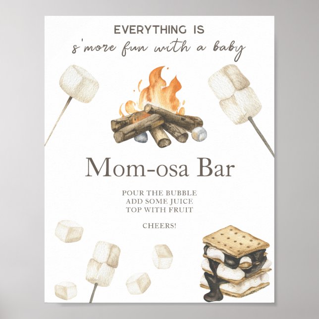 Campfire Baby shower Momosa bar  Poster (Front)