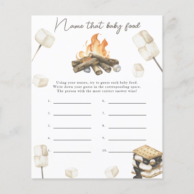 Campfire baby shower - Name that baby food (Front)