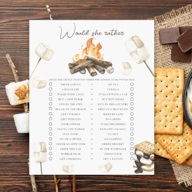 Campfire Baby shower Would she rather (Creator Uploaded)