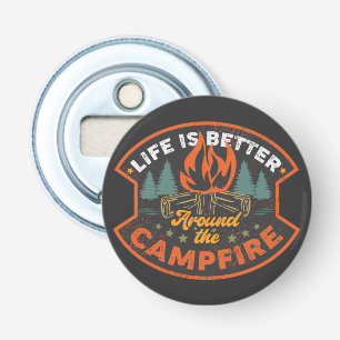 Campfire Badge Word Art Large Bottle Opener