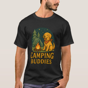 Campfire Camping Buddies Dog Cute Camper Retriever T-Shirt