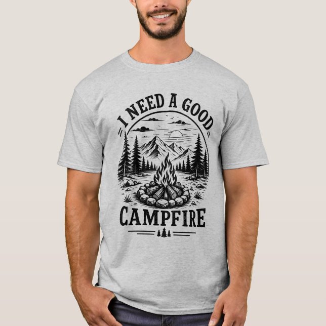 Campfire Camping Camping Adventure Gift Vintage T-Shirt (Front)