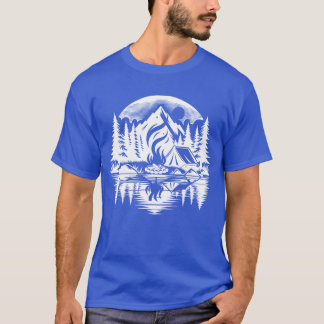 Campfire Camping Eperience Byhe Lake Inhe friends T-Shirt