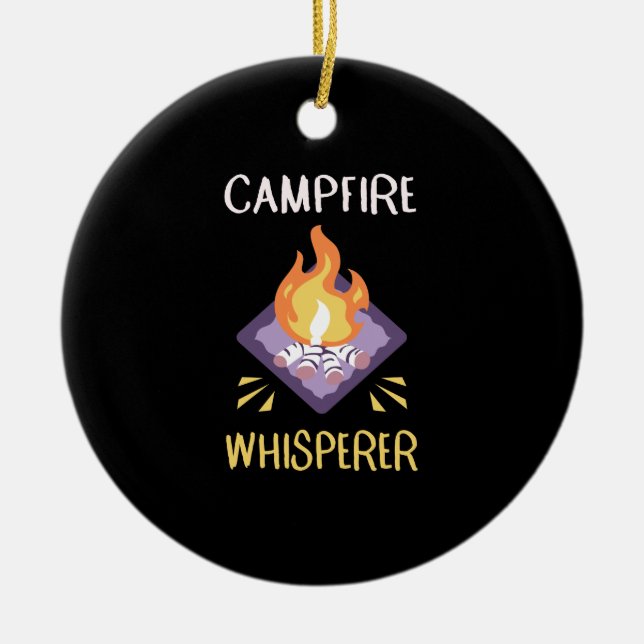 Campfire Camping Gifts Ceramic Tree Decoration (Front)