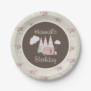 Campfire Camping Outdoor Birthday Boho Paper Plate