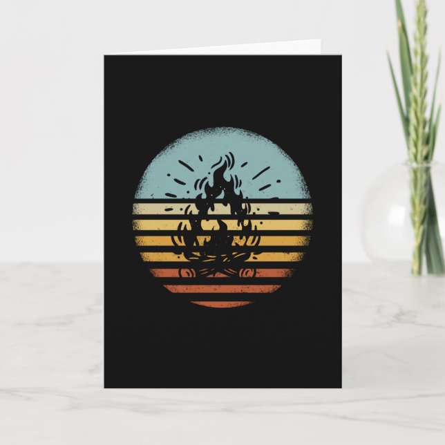 Campfire Camping Retro Card (Front)