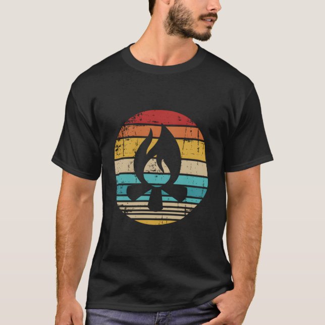 Campfire Camping Vintage T-Shirt (Front)