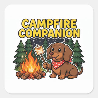 Campfire Companion Sticker — Dachshund Bandanna
