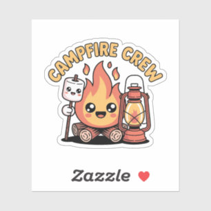 Campfire Crew Cute Camping Friends Badge