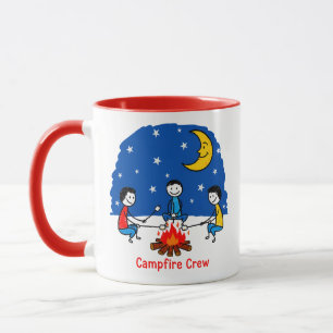 Campfire Crew Kids Crayon Night Scene Mug