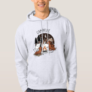 Campfire Dachshund Dogs Camping Night Hoodie