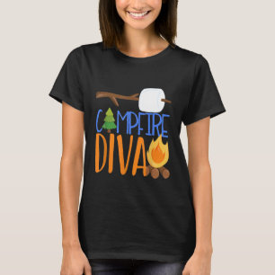 Campfire Diva Daughter Camping Camp Smores Bonfir T-Shirt