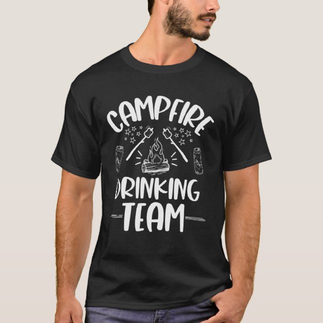 Campfire Drinking Team  Beer Camping  Smores Women T-Shirt (Front)