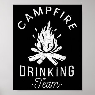 Campfire Drinking Team Camp Lovers Scout Camper Poster