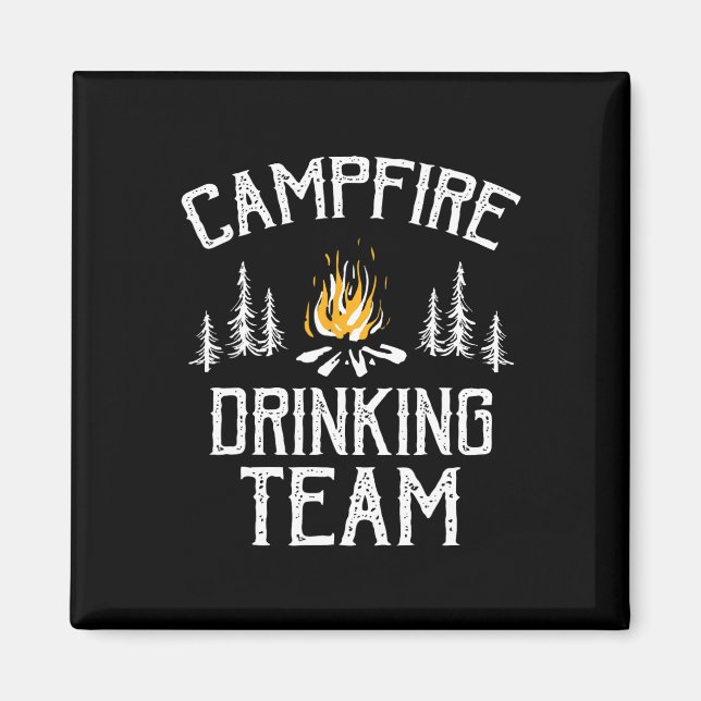 Campfire Drinking Team Camping Lovers Camper  Magnet (Front)