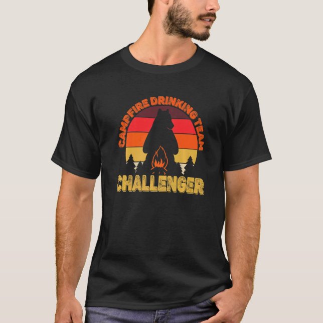 Campfire Drinking Team Challenger Camping T-Shirt (Front)