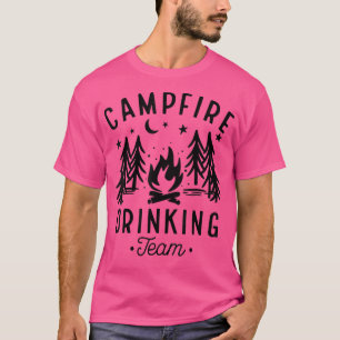 Campfire Drinking Team Happy Camper Funny Camping T-Shirt