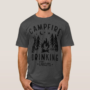 Campfire Drinking Team Happy Camper Funny Camping T-Shirt