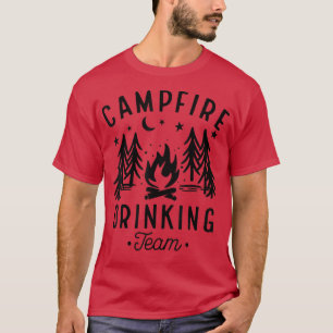 Campfire Drinking Team Happy Camper Funny Camping T-Shirt