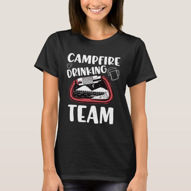 Campfire Drinking Team  RV Camping  Carabiner Mens T-Shirt (Front)
