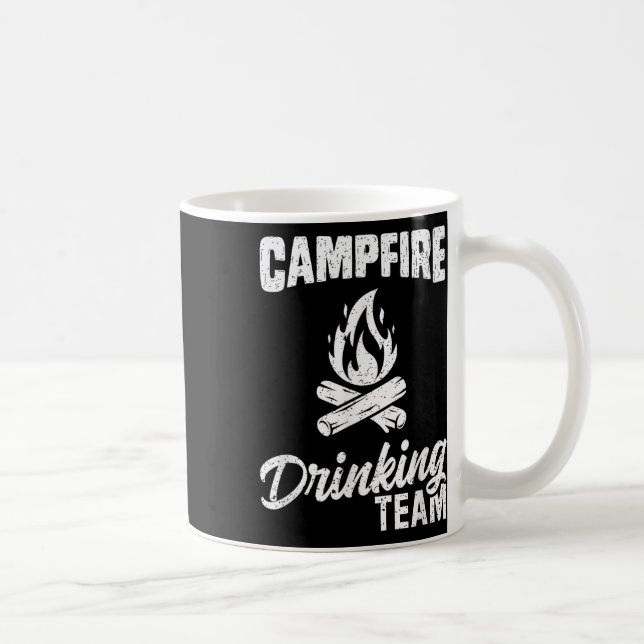 Campfire Drinking Team T Shirt Camping Lover Campe Coffee Mug (Right)