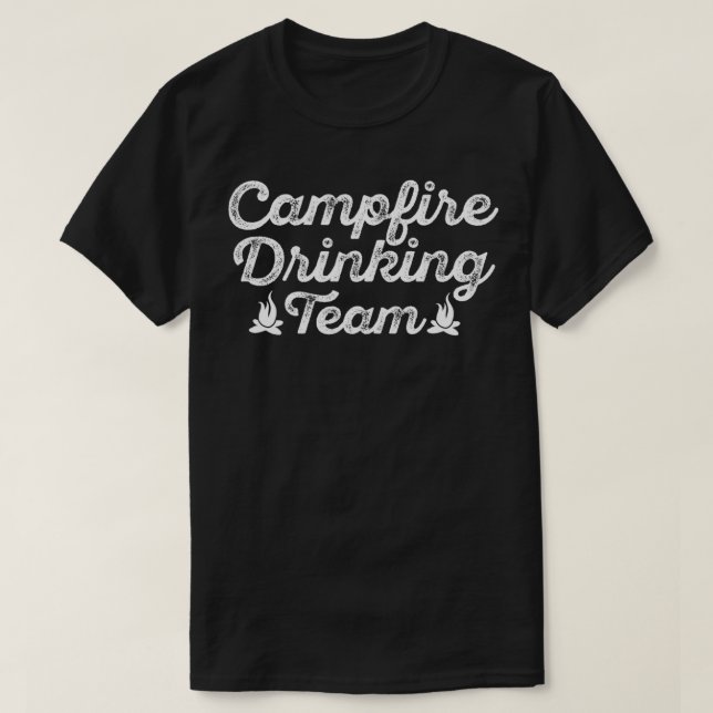Campfire Drinking Team Vintage Camping  T-Shirt (Design Front)